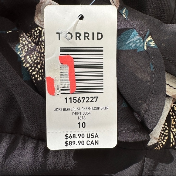 Torrid empire waisted dress,  sleeveless with ruffles and lace back, midi - Picture 12 of 14